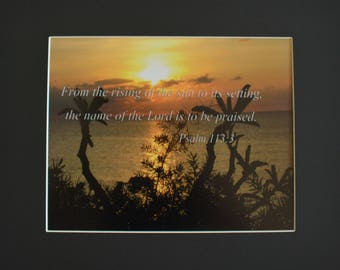 Photo Print with bible verse, Sunset, Nature Photography with scripture