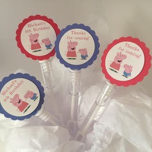 Peppa Pig Birthday Party Favors Bubbles BUBBLE WANDS set of 10