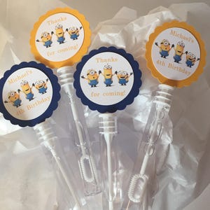 Minions Birthday Party Favors Bubbles BUBBLE WANDS set of 10