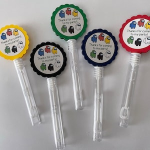 Among Us Birthday Party Decor Favors Bags Bubbles - WANDS set of 10