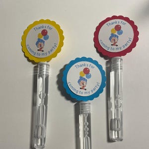 Plim Plim Clown Birthday Party Favors Bubbles BUBBLE WANDS set of 10