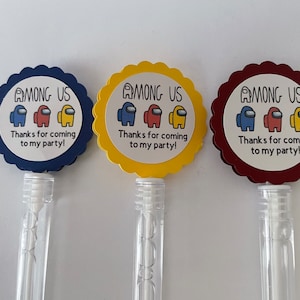Among Us Birthday Party Favors Bubbles BUBBLE WANDS set of 10
