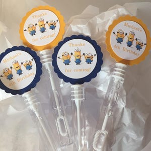 Minions Birthday Party Favors Bubbles BUBBLE WANDS set of 10