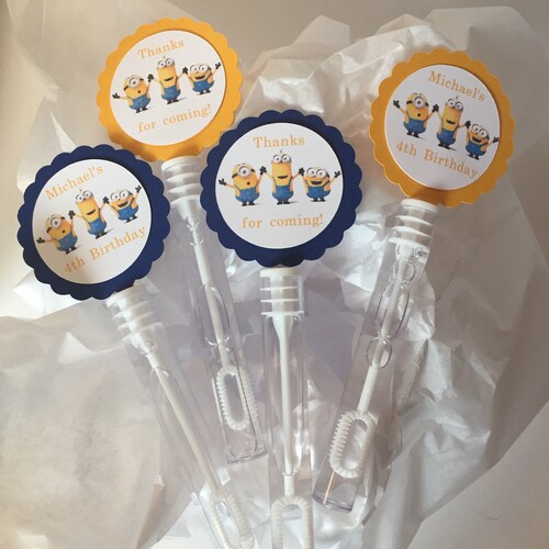 Minions Birthday Party Favors Bubbles BUBBLE WANDS Set of 10 Etsy