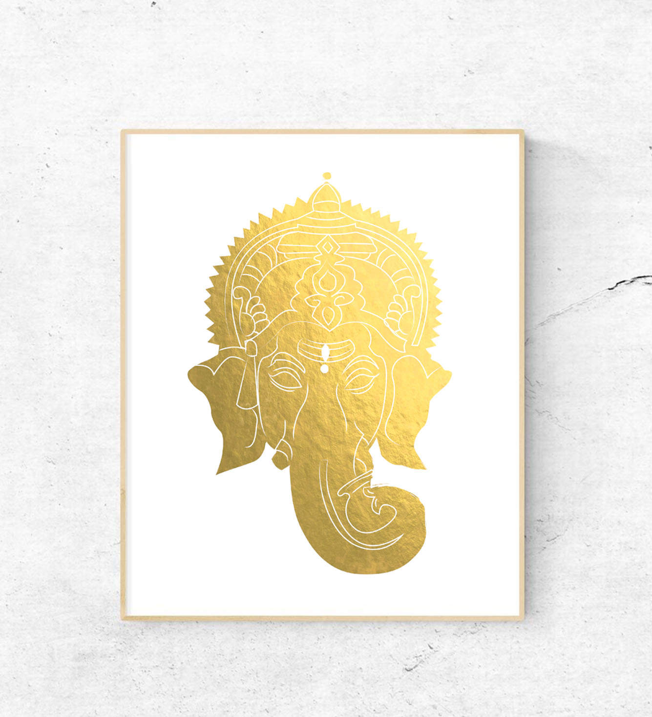 Ganesha Wall Art// Ganesh Digital Print// Ganesh Gold Art//printable