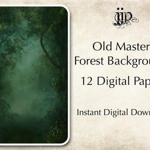 Alte Meister Stil Fantasy Wald Kulissen x12 Digitaler Download Scrapbooking, Junk Journalling, digitale Kunst, Fotobearbeitung