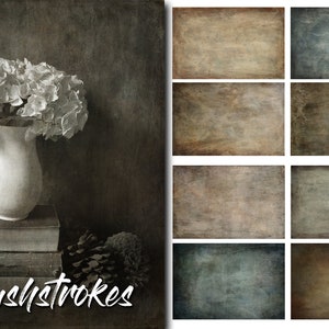 Brushstrokes - 8 Fine Art Painterly Photoshop Texture Overlays. Texture Overlays. Photo background. Photo backdrop