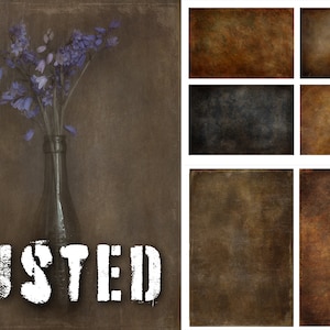 JJP Rusted - 6 Fine Art Grungy Photoshop Texture Overlays. Photo background. Digital Download.