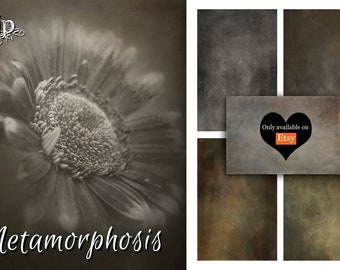 JJP Metamorphosis - 5 Fine Art Painterly Photoshop Texture Overlays. Instant digital download. Photo Background. Photo Backdrop.