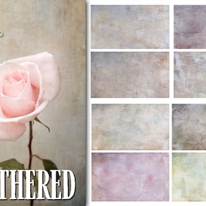Weathered - 8 Fine Art Painterly Photoshop Texture Overlays. Photo background. Instant Download.