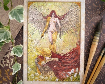 MALENIA Fanart - Small print - Elden Ring fanart Siofra river Limgrave fantastic legendary pagan creature nature