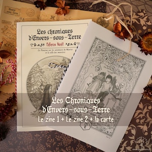 BUNDLE Zine 1 und Zine 2: Die Chroniken von Envers-sous-terre - Set mit 2 Fanzines - Im Stil der Horrorkomödie Halloween Artzine