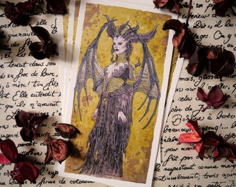 LILITH - Fine art print - Style fanart Lilith Diablo iv video game geek dark fantasy mephisto evil queen