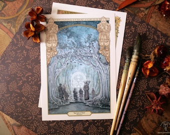 DOORS OF DURIN Fanart - Small prints - Limited edition - Lotr tolkien hobbit shire durin middle earth moria dwarfs lonely mountains