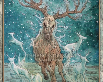 ANCESTOR SPIRIT Fanart - Small prints - Elden Ring fanart Siofra river Limgrave fantastic legendary pagan creature nature