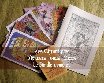 COMPLETE BUNDLE The chronicles of Envers-sous-terre - Zine 1 - Fanzine Artzine - In the Horror comedy Halloween style