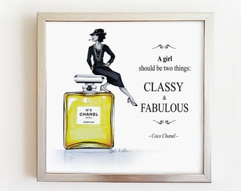 Items Similar To Digital Set Of 12 Striped Coco Chanel Quotes