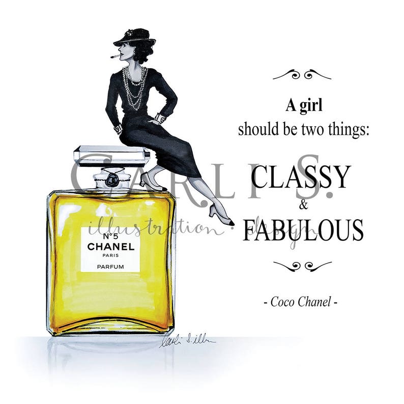 Coco Chanel Nº5 Zitat Illustration Print