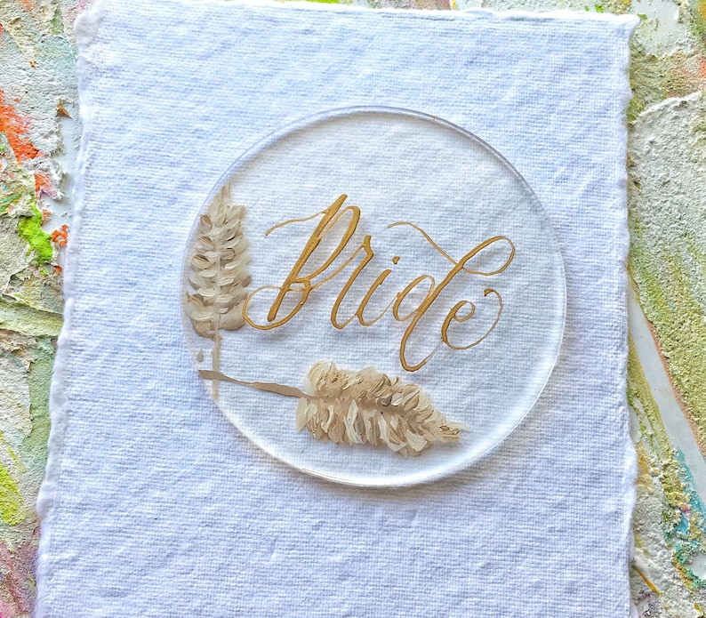 Transparent Place Cards Painted Place Cards See Through Painted Acrylic Place Cards Pampas Grass Place Cards Pampas Grass Wedding