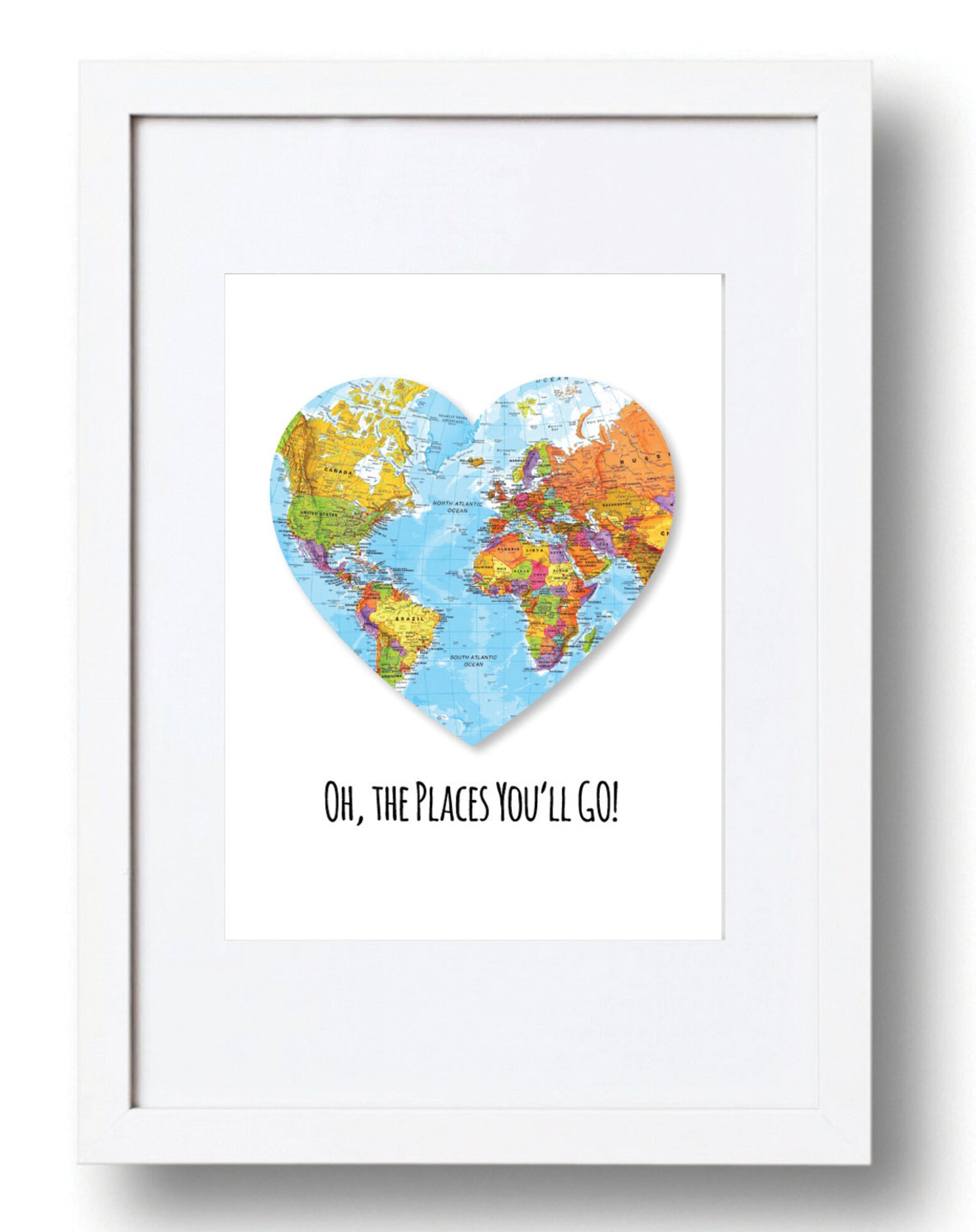 Oh the Places You'll Go, Dr Seuss Wall Art, Dr Seuss Quote, Nursery