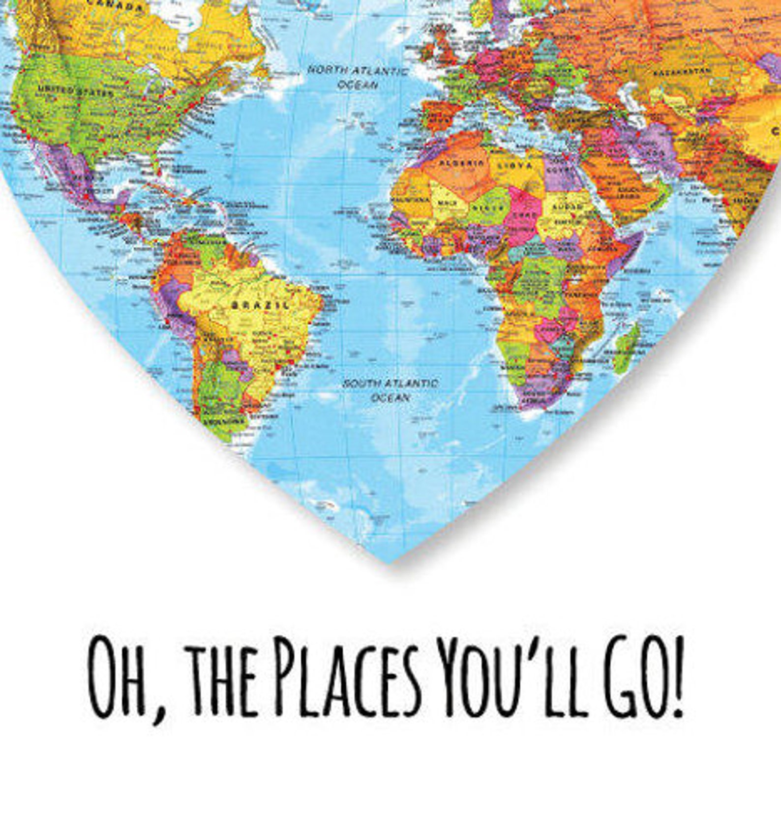 Oh the Places You'll Go, Dr Seuss Wall Art, Dr Seuss Quote, Nursery