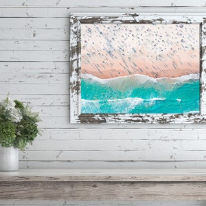 Aerial Beach Photo, Wall Decor, Waves, Beach Decor, Ocean Art Print, Christmas Gift, Aerial Beach Print, Gift For Her, Coastal Photography