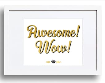 Awesome Wow Art Print, Broadway Fan Art, Hamilton Poster, Gift for Teen Girl, King George