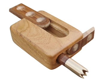 Teak Wood One Hitter Dugout Set with Brass Bat