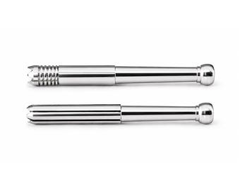 Set of 2 Polished Titanium One Hitter Bats, 73mm Tobacco Pipes for Dugouts