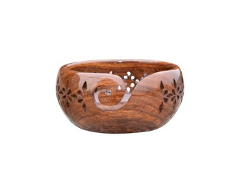 Melamine Rose wood handmade wooden textile yarn bowl for yarn Shipping free