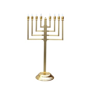 52 inches high Jewish Handcrafted 9 Branches Large Electric Judaica Menorah Hanukkah Matte Finish Chanukkah Made of Brass Free Shipping