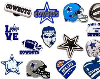 17pcs Set Dallas Cowboys football Shoe Sharms Trendy Croc Charms Shoe Decoration Accessories for Shoes PVC Clog Pins Party Favors