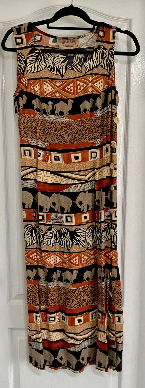 Vintage 80s Full Length Tie Dye Batik African Safa