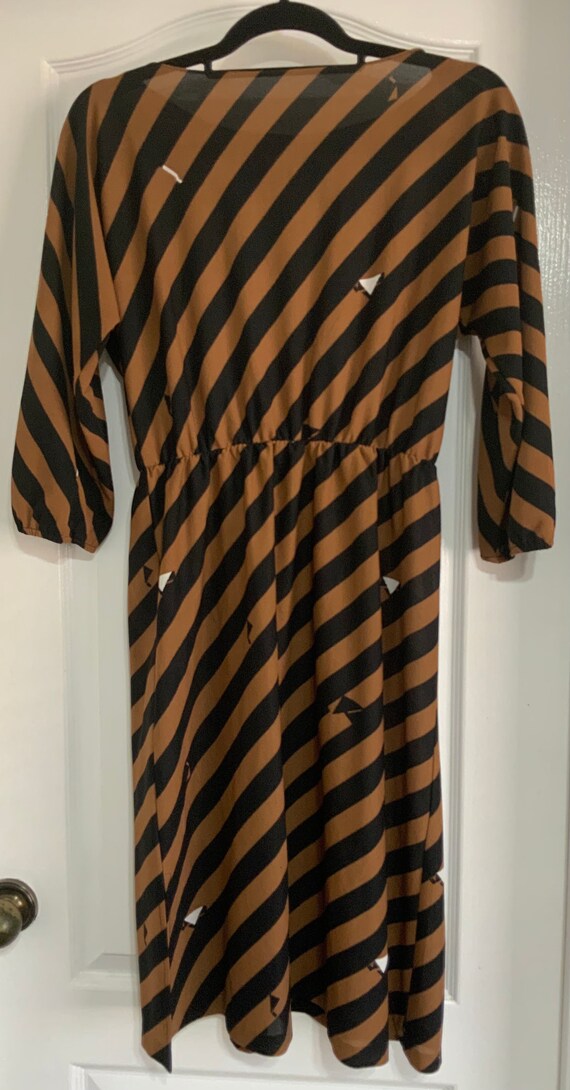 Vintage 1980s Striped Geometric Modernist Dress - image 2