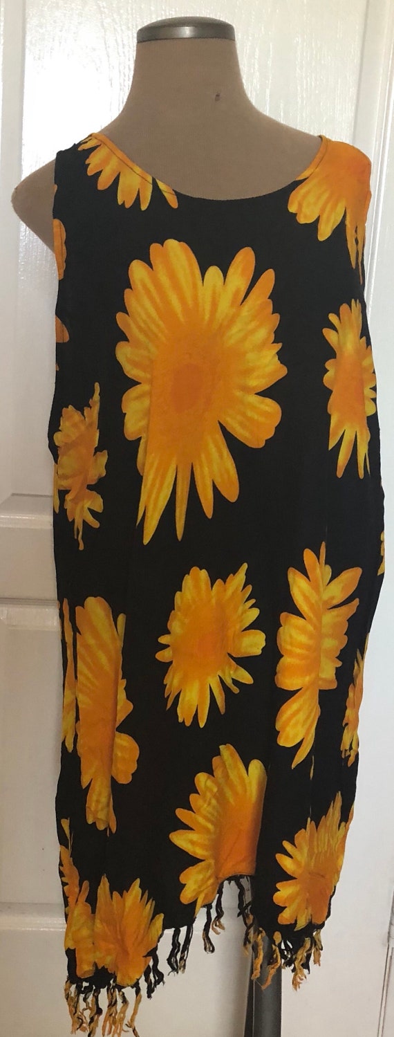 Vintage 1990s Floral Sunflower Sleeveless Tank Sun