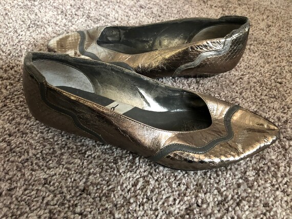 Faux snakeskin flats sale