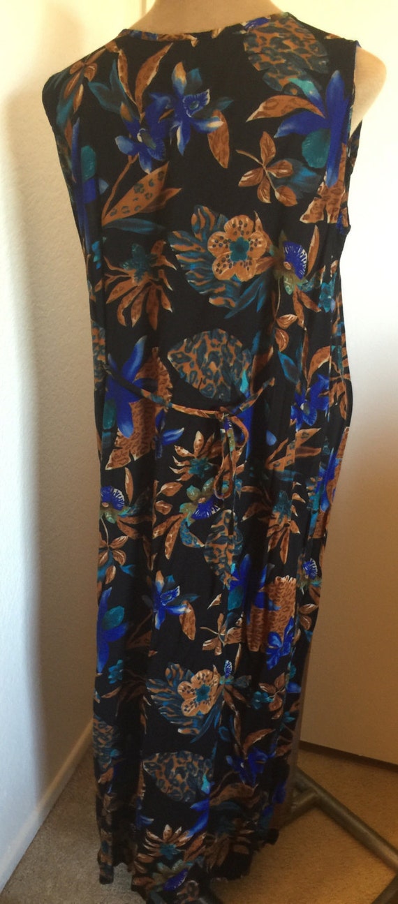 Vintage 90s Maxi Tank Dress with Tropical Ocean P… - image 2