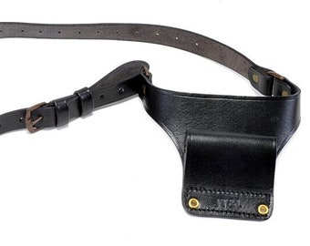 Black Leather Universal Wire Hanger Shoulder Holster Adapter