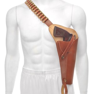 Brown Leather Shoulder Holster With Shell Loops Fits Smith & Wesson 629 N Frame 44 Magnum Fits 8 3/8 Barrel