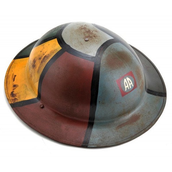 US WW1 M1917 Brodie Helmet Doughboy Helmet 82nd Infantry Painted-Aged