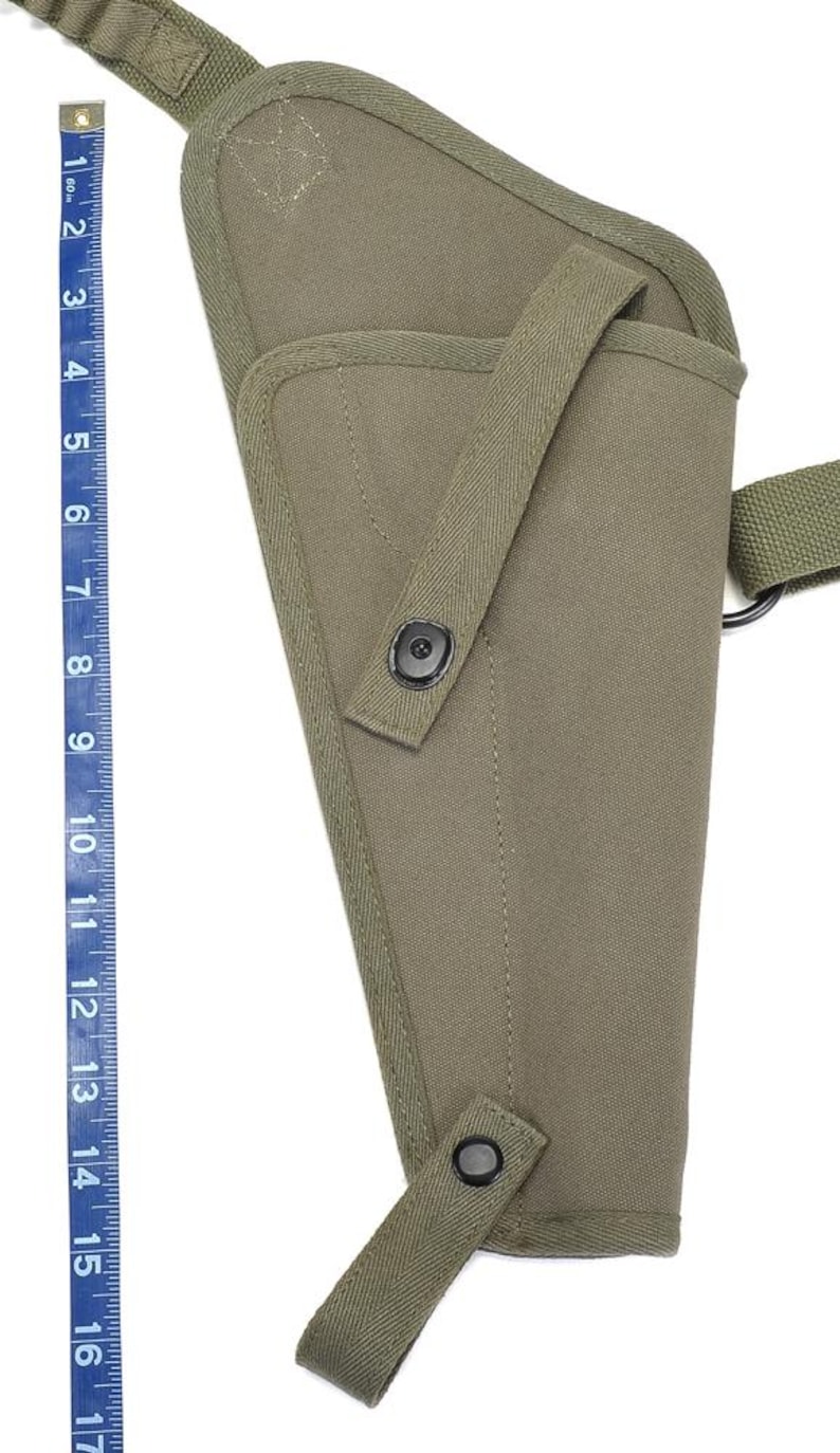 Funda de hombro de lona verde oliva para M3 Tanker con presillas para cartuchos, marcada JT&L, compatible con Ruger Redhawk. imagen 9