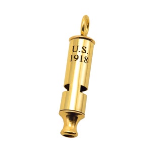 US WW1 Brass Trench Whistle Dated 1918