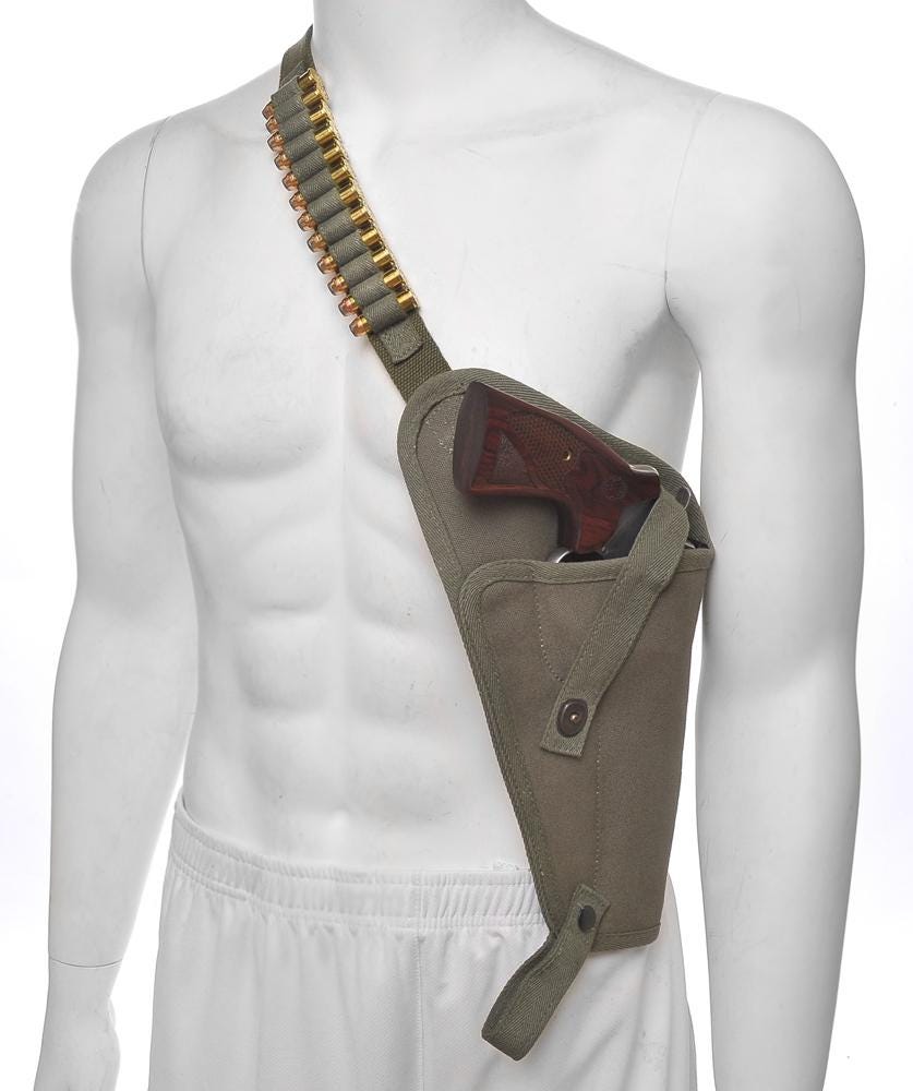 M3 Canvas Shoulder Holster With Shell Loops OD Fits Smith