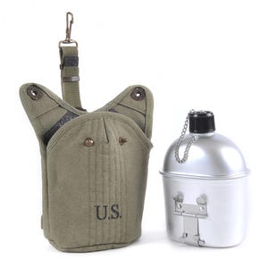 US WW2 Airborne Canteen Cover Canteen and Canteen Cup J&L 1944