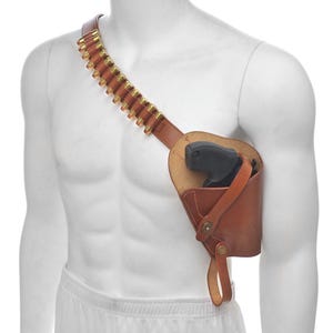 Shoulder Holster with Shell loops fits Taurus Judge Public Defender Poly Brown