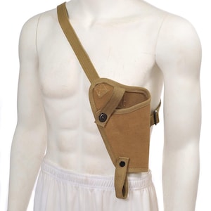 US WW2 M3 Canvas Colt 1911 .45 Tanker Shoulder Holster Marked JT&L®-Khaki