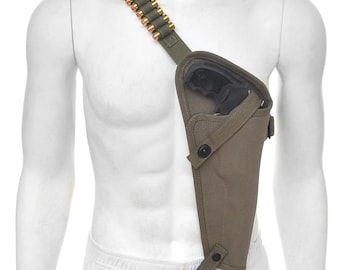Canvas Shoulder Holster with Shell loops fits Taurus Judge 6.5" Barrel