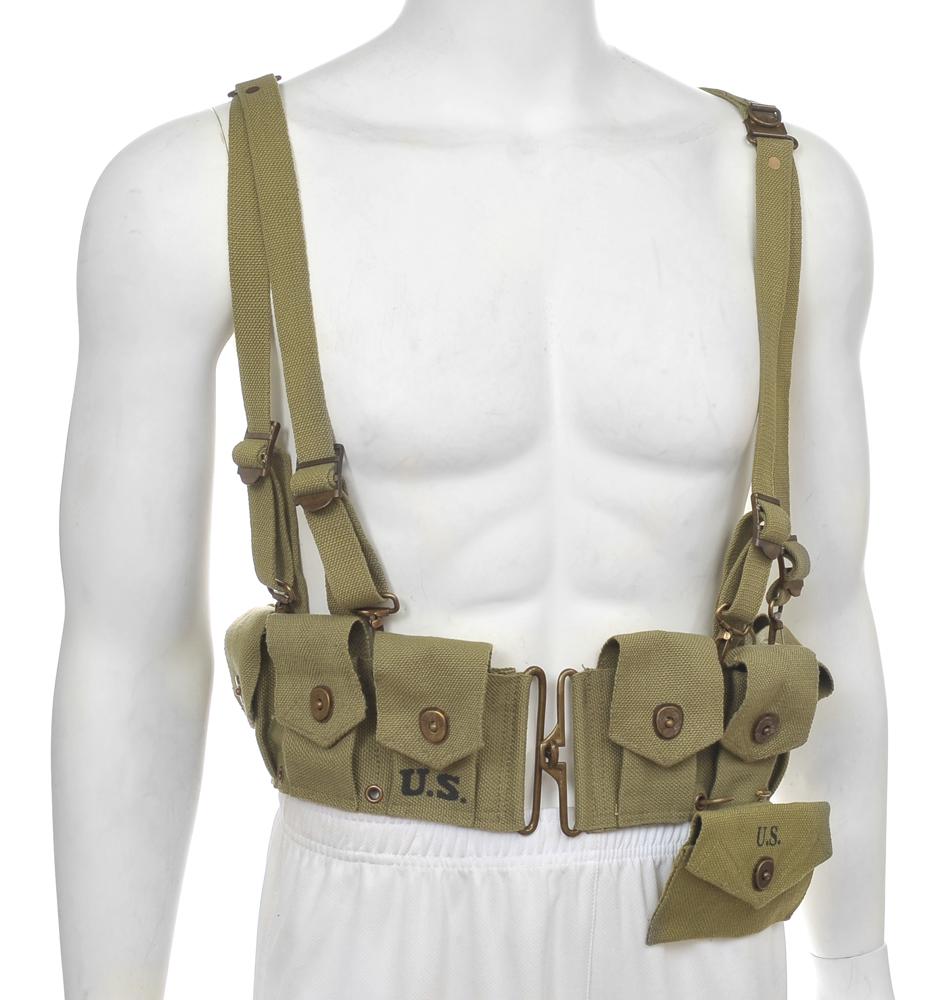 M1923 Garand Cartridge Belt, Suspenders, First Aid Pouch Set