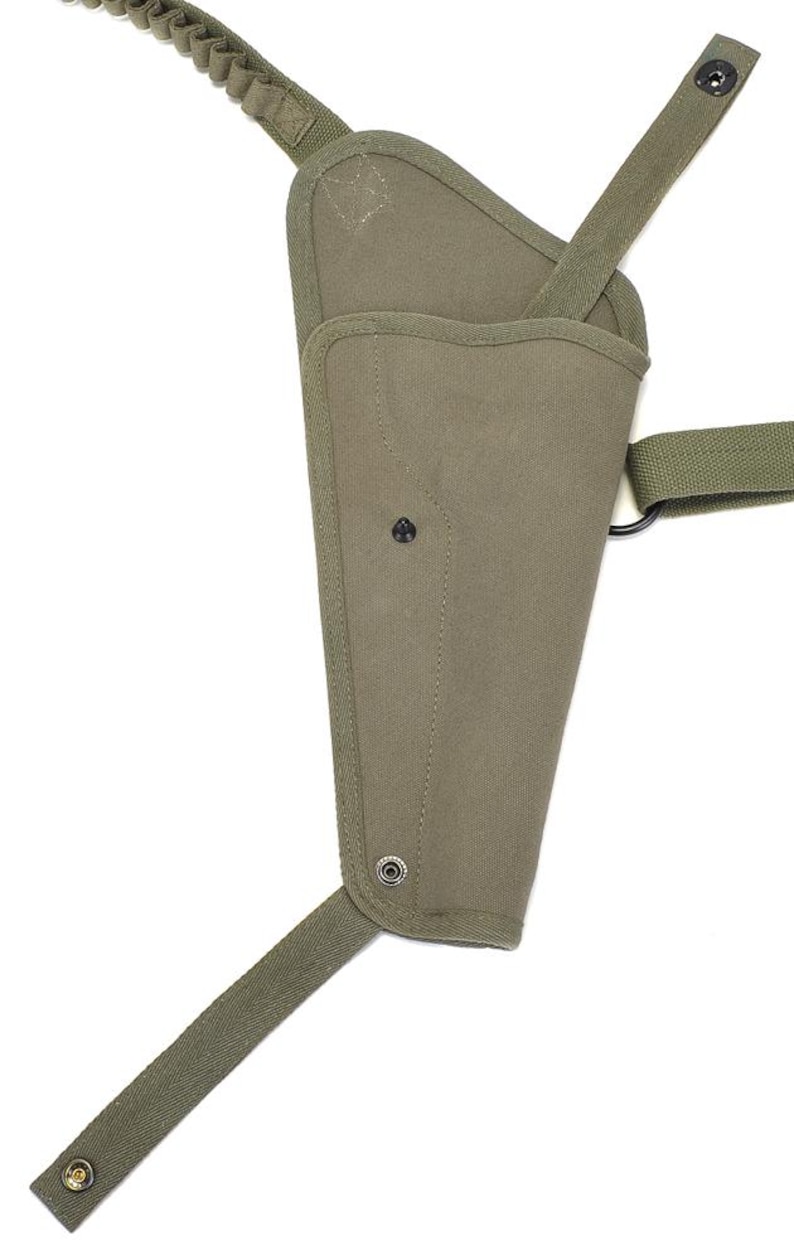 Funda de hombro de lona verde oliva para M3 Tanker con presillas para cartuchos, marcada JT&L, compatible con Ruger Redhawk. imagen 7