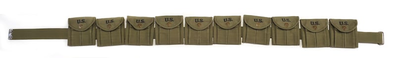 M1 Carbine Bandolier with 10 Magazine Pouches Marked JT&L 1944 image 5